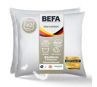 BEFA NATUR Oreille en Duvet 80x80 | Oreiller à 3 Chambres | 90% Duvet & 10% Plumes |Chaque/ 1400g Poids | hypoallergénique (NOMITE) | Bien-être Animal (DOWNPASS) | OKEO-TEX Classe 1 | Made in Germany