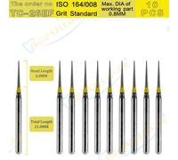 Befcorde L-Fraises Diamantées Dentaires Tc Tpye,Dents De Polissage,Acier Inoxydable,Pièce À Main À Grande Vitesse,Polissage Dentaire Des Ongles,10 Pièces - Type Tc-26ef 10pcs