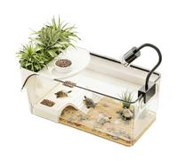 Befeixue Aquarium pour tortues, terrain de soleil pour tortues - Terrarium transparent avec zone solaire pour l'alimentation des reptiles, tortues terrestres, bernards, grenouilles pour observer au