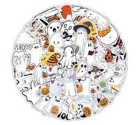 Befeixue Autocollants Halloween pour | 50 Pièces Autocollants Mignons Fenêtre Halloween,Décalcomanie Cartoon pour Téléphones Mobiles Vitre de Voiture Porte Fête Gourdes Bagages Tasses