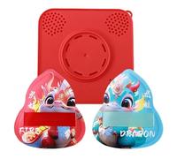 Befeixue Bouffée de poudre libre, houppette de poudre de maquillage - 2 bouffées de poudre à motif de dragon - Tampon applicateur de poudre pressée avec boîte de rangement, outils de maquillage de