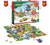 Befeixue Calendrier De L'Avent Avec Véhicules Jouets Pour Noël - 24 Jours De Jouets De Voiture Pour Calendrier Avent | Cadeaux Pour Bas De Noël Pour Voyage École Maison Vacances Salle De Jeux