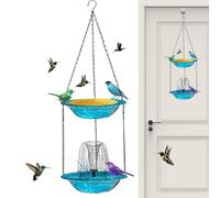 Befeixue Fontaine Solaire pour Bain d'oiseau - Arroseur résistant aux intempéries avec Plateau pour Nourriture - Fontaine Oiseau Solaire,pour Jardin Terrasse Piscine Balcon Cour Maison Paysagisme