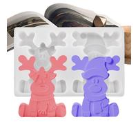 Befeixue Moules de cuisson en silicone de Noël - Forme de renne assis - Moule en forme de cerf assis - Pour la famille, chocolat, savon, sucre, fondant, pâtisserie, fête d'hiver, bricolage, décoration