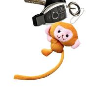 Befeixue Peluche de singe en peluche, porte-clés de singe en peluche - Doupée de porte-clés en peluche de singe de dessin animé,Jouet animal doux créatif, accessoire décoratif, support de clés de