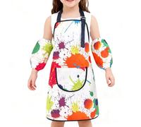 Befeixue Tablier Enfant,Bavette Imperméable Ajustable Avec Manches - Tablier de Peinture pour,Pour Âges 2-12 Pâtisserie Peinture Cuisine Salle De Classe Maison Extérieur Cuisine École