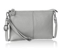 befen Petit sac à bandoulière en cuir véritable pour femme avec dragonne, Gris