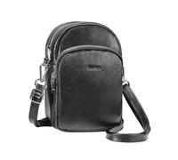 befen Petit Sac à Bandoulière en Cuir Véritable pour Femme avec Emplacements pour Cartes de Blocage RFID, noir