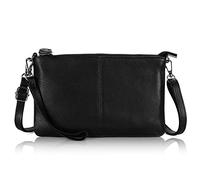 befen Sac à bandoulière en cuir véritable pour femme - Petit sac à main avec fermeture éclair et bandoulière - Porte-monnaie pour argent, cartes, téléphone portable - Petit sac à main pour femme