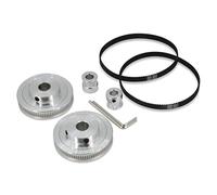 Befenybay 2 Kit 2GT Roue synchrone 20 et 80 dents 10 mm Alésage poulie de distribution en aluminium avec 2 pièces Longueur 250 mm Largeur 6 mm Courroie (20-80T-10B-6)