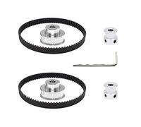 Befenybay 2Kit 2GT Roue synchrone 20 et 36 dents 8 mm alésage de 8 mm Poulie de distribution en aluminium avec 2 courroies de longueur 200 mm Largeur 6 mm (20-36T-8B-6)