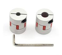 Befenybay Lot de 2 coupleurs flexibles en aluminium 6,35 mm à 10 mm prune D25 L30 6,35 x 10 mm pour imprimante 3D, machine CNC et servomoteur pas à pas (6,35 x 10 mm)