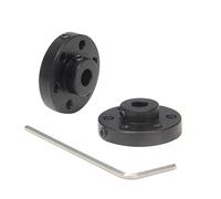 Befenybay Lot de 2 raccords d'arbre à bride rigide noirs universels en aluminium pour paire d'arbre de 5 mm avec filetage M3