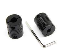 Befenybay Lot de 2 raccords d'arbre flexibles de 5 mm à 8 mm en alliage d'aluminium noir 25 mm de long 20 mm de diamètre pour imprimante 3D CNC et machine (5 x 8 mm)