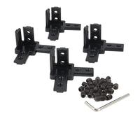 Befenybay Lot de 4 connecteurs d'angle noirs à 3 voies avec vis pour profil d'extrusion en aluminium de 8 mm Série 3030 (3030-Noir)
