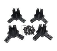 Befenybay Lot de 4 connecteurs de support d'angle à 3 voies avec vis pour profil d'extrusion en aluminium de 8 mm série 4040 (4040-noir)
