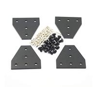 Befenybay Lot de 4 plaques de support d'angle avec 20 vis M5 x 8 mm et 20 écrous en T M5, plaque de jonction extérieure en T à 5 trous pour cadre d'imprimante 3D profilé en aluminium série 2020