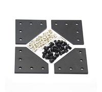 Befenybay Lot de 4 plaques de support d'angle avec 20 vis M5 x 8 mm et 20 écrous en T M5, plaque de jonction extérieure en T à 5 trous pour cadre d'imprimante 3D profilé en aluminium série 2020