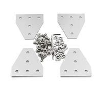 Befenybay Lot de 4 plaques de support d'angle avec 20 vis M5 x 8 mm et 20 écrous en T M5, plaque de jonction extérieure en T à 5 trous pour cadre d'imprimante 3D profilé en aluminium de la série 2020