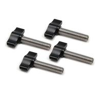 Befenybay Lot de 4 vis moletées en acier inoxydable à filetage standard et gros filetage en aluminium noir 5/16"-48 x 1-1/4"