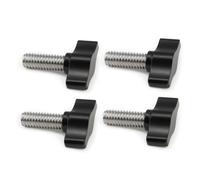 Befenybay Lot de 4 vis moletées en acier inoxydable avec filetage standard et gros filetage en aluminium noir 5/16"-18" x 19 mm