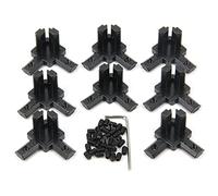Befenybay Lot de 8 connecteurs de support d'angle noirs à 3 voies avec vis pour profil d'extrusion en aluminium de 6 mm Série 2020 (2020s-noir)