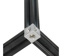 Befenybay Lot de 8 équerres cubiques en aluminium pour fente de 6 mm - Argenté - 20 x 20 x 20 mm