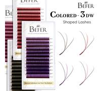 Befer rose rouge couleur Volume 3D W cils pour Extension faux brun violet coloré C D 8-15 cils Cosplay Extensions de cils Blue