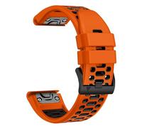 BEFIA Bracelet de montre 22 mm Quickfit pour Garmin Fenix 5 6 7 Pro Solar Forerunner 935 745 965 955, 22 Bracelet respirant Orange Noir