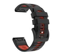 BEFIA Bracelet de montre de rechange Quickfit 22 mm pour Garmin Fenix 8 47 mm 7 Pro Sapphire Solar 6 5 Epix Gen 2 47 Forerunner 970 965 955 945 Instinct 2 en silicone souple Noir Rouge