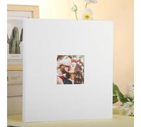 Befoore Grand album photo autocollant, album de scrapbooking, couverture magnétique en lin, 40 pages, for cadeaux de mariage en famille(White)