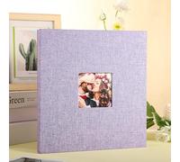 Befoore Grand album photo autocollant, album de scrapbooking, couverture magnétique en lin, 40 pages, for cadeaux de mariage en famille(Light Purple)