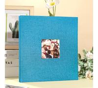 Befoore Grand album photo autocollant, album de scrapbooking, couverture magnétique en lin, 40 pages, for cadeaux de mariage en famille(Sky Blue)