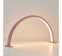 Befoore Lampe demi-lune for bureau à ongles, lampe LED professionnelle avec 3 températures de couleur et variateur, éclairage polyvalent for extensions de cils, nail art(Pink,400mm)