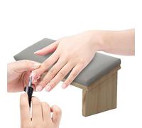 Befoore Repose-Mains for prothésiste ongulaire, en Cuir PU et Bois, avec Coussinets biseautés for Les Bras, Robuste et Confortable for Une expérience Client optimale.(Gray-B)