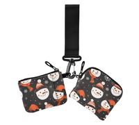 Before Christmas Snowman Lot de 2 portefeuilles avec porte-clés pour femme Orange Noir