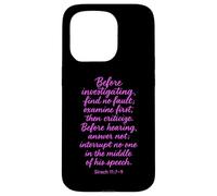 Before Investigating Scripture Sirach 11 7 9 Verse biblique Dieu Coque pour iPhone 15 Pro