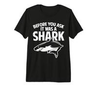 Before You Ask It Was a Shark Funny Leg Amputee Handicap T-Shirt Haut de Gamme