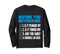 Before You Bother Me Funny Tech Support Checklist Citation Manche Longue