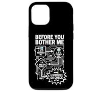 Before You Bother Me IT Support Flowchart Sysadmin Humor Coque pour iPhone 12/12 Pro