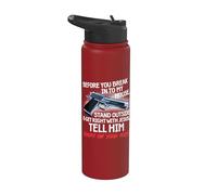 Before You Break Into My House Stand Outside - 2nd Amendment Stainless Steel Insulated Water Bottle