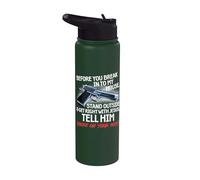 Before You Break Into My House Stand Outside - 2nd Amendment Stainless Steel Insulated Water Bottle