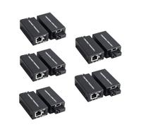 Begchy 5 Paires Mini Convertisseur de Média Fibre Optique Gigabit 100/1000Mbps Émetteur-Récepteur Optique Commutateur Ethernet SC Vers RJ45 20Km Co