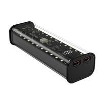 Begchy Boîte de Stockage de Batterie 21700 4 Emplacements, Boîte de Banque d'alimentation DIY pour Chargeur 21700, Double Sortie USB, Entrée TypeC, Noir