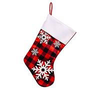 Begchy Collants de Noël - Collants rustiques parfaitement écossais - Motif de neige - Décoration de fête de Noël - 9 x 18 pouces - 1 pièce