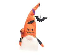 Begchy Décoration de d'Halloween Citrouille avec lumières Poupée de vieillard sans Ornements de fond de lieu Thème Halloween Orange
