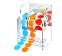 Begchy Distributeur d'étiquettes réglables en acrylique - Porte-rouleau d'autocollants transparents