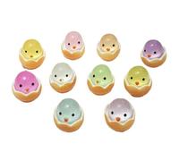 Begchy Lot de 100 mini poussins , mini poussins en résine, figurines miniatures lumineuses, petits poussins