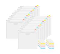 Begchy Lot de 20 pochettes de rangement transparentes pour scrapbooking 30,5 x 30,5 cm avec 60 étiquettes autocollantes
