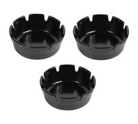 Begchy Lot de 3 cendriers anti-chute et incassables, parfaits pour bar/restaurant, empilables, noir